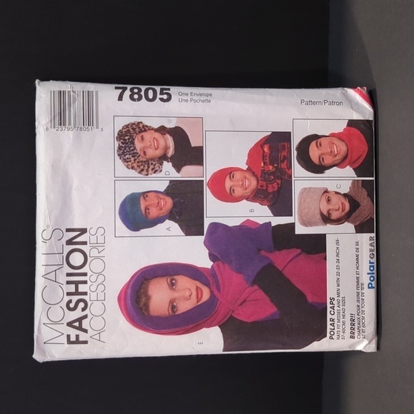 🐢McCall's 7805 Uncut Polar Gear Fashion Accessories Sewing Pattern - Picture 1 of 4